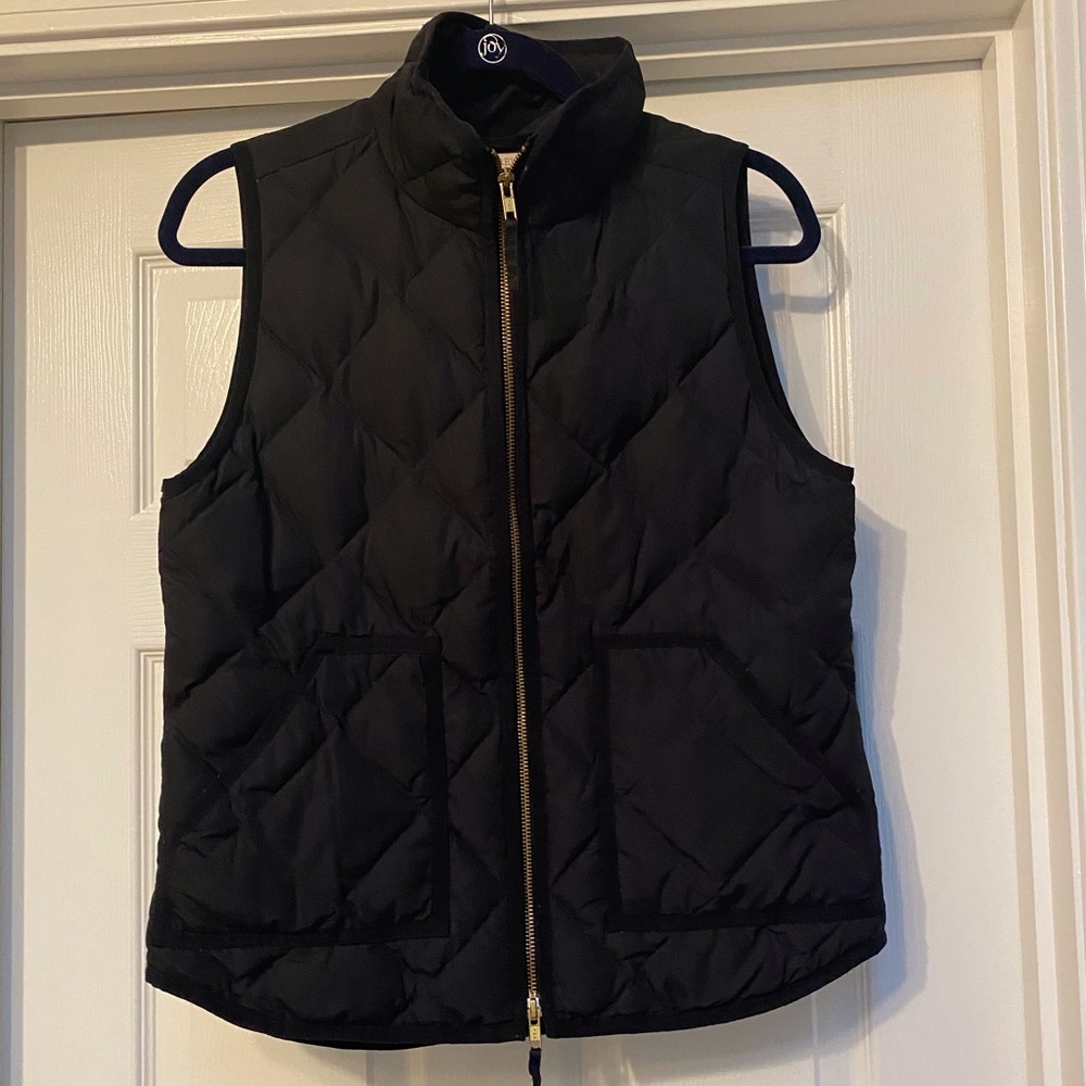 JCrew Quilted Black Puffer Vest EUC